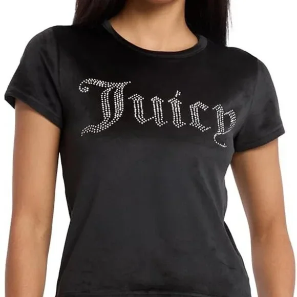 JUICY COUTURE 90s Y2K Inspired Velour Lounge Sleep Set Black | S - Picture 3 of 11